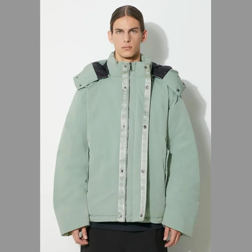 Daily Paper Joel Puffer Jacket Hooded Coat Iceberg Green (Never Worn) S